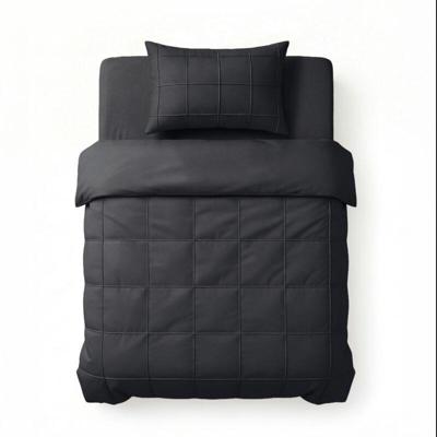 Sleeptime Check Pintuck Zwart 140 x 200/220 cm