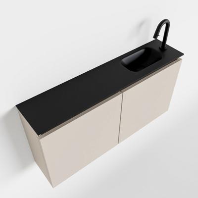 MONDIAZ TURE 100cm toiletmeubel linen. EDEN wastafel urban rechts 1 kraangat MONDIAZ TURE 100cm toiletmeubel linen. EDEN wastafel urban rechts 1 kraangat