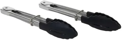 HIT trading Keuken tang 18 cm rvs mini zwart