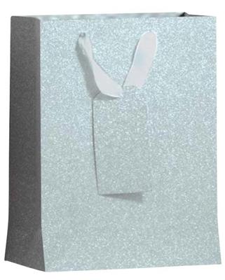 Cadeautas ig group zilver glitter 175x98x229mm