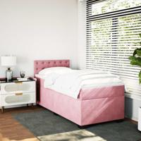 Boxspring met matras fluweel roze 90x190 cm - thumbnail