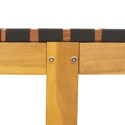 Ligbed met tafel massief acaciahout en stof zwart