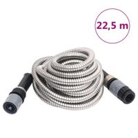 VidaXL Tuinslang met sproeikop 0,6'' 22,5 m roestvrij staal zilver - thumbnail