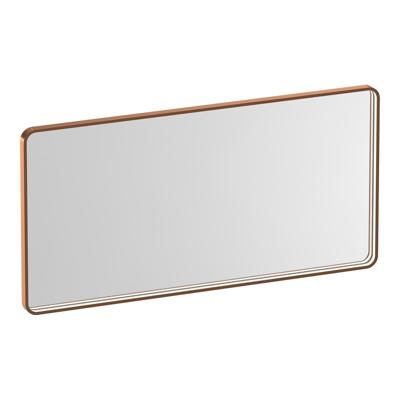 Brauer Sapphire Spiegel - Rechthoekig met Afgeronde Hoeken - 120 cm - met Koper Frame - met Directe LED-Verlichting - Dimbaar en met Kleurfunctie - met Afstandsbediening