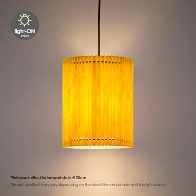 Papieren Gevouwen Lampenkap - Cilindrisch - Geel - ø20 x 24 cm - E27 fitting - Voor Tafellampen - Ontworpen voor woonkamer en eetkamer