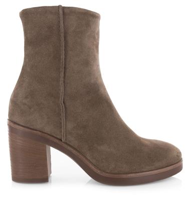 VIA VAI Taara Jade Sierra Farro Bruin Suede Enkellaars met hak Dames