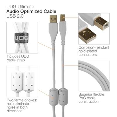 UDG UDG Ultimate Audio Cable USB 2.0 A-B White Straight 1m - thumbnail