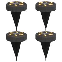 VidaXL Grondlampen 4 st solar met grondpennen warmwit - thumbnail