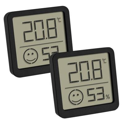 TFA Dostmann 2-pack 30.5053.01.02 Thermo- en hygrometer Zwart