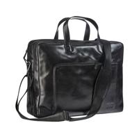 Businesstas Maverick All Black met laptopvak 15,6" leer zwart - thumbnail