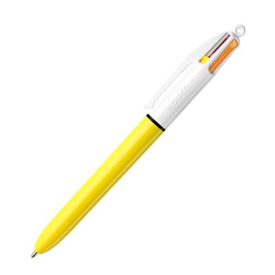 Bic Colours Sun 4-kleurenbalpen, medium, fashion inktkleuren, lichaam geel Bic Colours Sun 4-kleurenbalpen, medium, fashion inktkleuren, lichaam geel