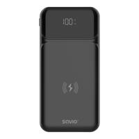 Savio BA-09 powerbank Lithium-Polymeer (LiPo) 37 mAh Draadloos opladen Zwart - thumbnail