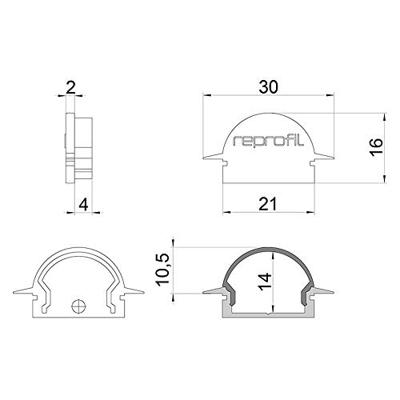 Deko Light 979631 Endkappe R-ET-01-15 Set 2 Stk, Grau Profieleindkap Kunststof (l x b x h) 30 x 6 x 16 mm 1 stuk(s) Deko Light 979631 Endkappe R-ET-01-15 Set 2 Stk, Grau Profieleindkap Kunststof (l x b x h) 30 x 6 x 16 mm 1 stuk(s)