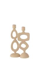 J-Line kaarshouder Ringen - aluminium - beige - 2 stuks - thumbnail