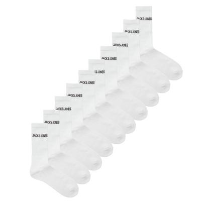 Jack & Jones Sportsokken Heren JACREGEN 10-pack Wit-One size (41-46) Jack & Jones Sportsokken Heren JACREGEN 10-pack Wit-One size (41-46)