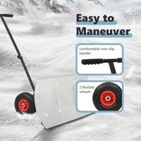 Sneeuwploeg handbediend met wielen 100x44 cm - thumbnail