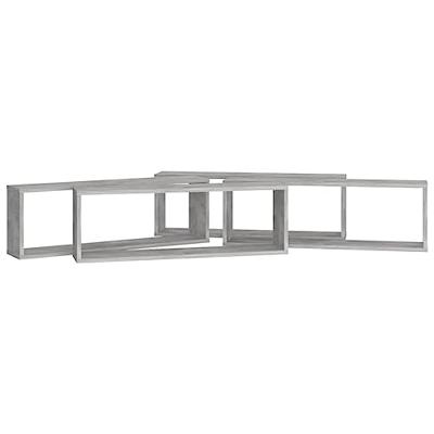 VidaXL Wandschappen kubus 4 st 80x15x26,5 cm bewerkt hout betongrijs