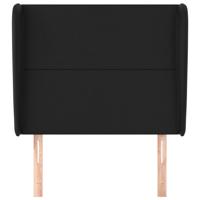 Hoofdbord met randen 103x23x118/128 cm kunstleer zwart - thumbnail