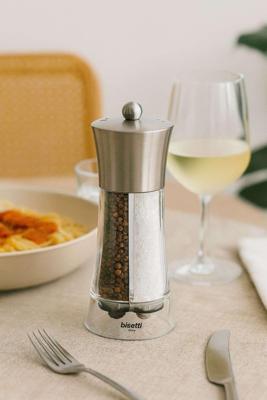 2-in-1 zout- en pepermolen - BISETTI - Dual Big Acrylic - roestvrij staal