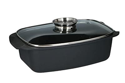 Alpina Braadslee met Glazen Deksel 5.5L 39.5x22.5x10.8 cm Zwart