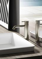 Hotbath Cobber middelhoge wastafelkraan met gebogen uitloop zonder waste geborsteld nikkel CB003MCGN - thumbnail