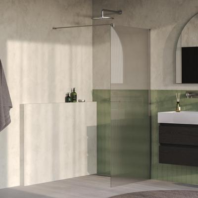 BRAUER Oblivion Flow inloopdouche helder ribbelglas 100x200 incl. glascoating Geborsteld RVS PVD