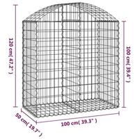 Schanskorf gewelfd 100x50x100/120 cm gegalvaniseerd ijzer - thumbnail
