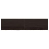 Wandschap 200x50x6 cm behandeld massief eikenhout donkergrijs - thumbnail