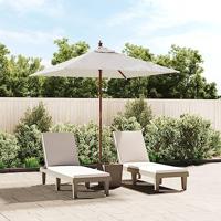 Parasol met houten paal 198x198x231 cm zandkleurig - thumbnail