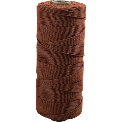 Creativ Company Macramé koord, l: 315 m, dikte 1 mm, dunne kwaliteit 12/12, bruin, 220 gr/ 1 bol