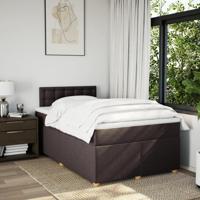 Boxspring met matras stof donkerbruin 120x200 cm - thumbnail