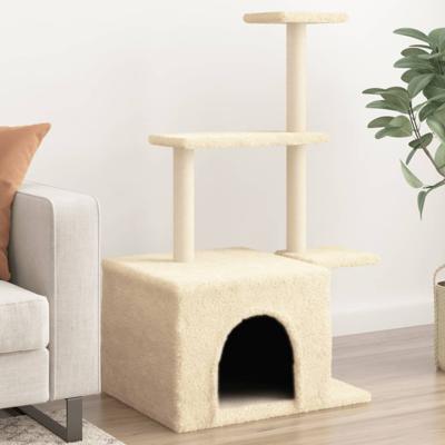 VidaXL Kattenmeubel met sisal krabpalen 110 cm crèmekleurig