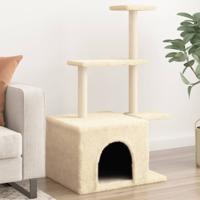 VidaXL Kattenmeubel met sisal krabpalen 110 cm crèmekleurig - thumbnail