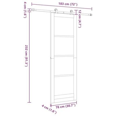 Schuifdeur ORKDAL Bruin 78 x 232 cm Hout en metaal