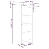 Schuifdeur ORKDAL Bruin 78 x 232 cm Hout en metaal - thumbnail