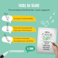 Securit krijtmarker fijn, blister van 2 stuks, wit - thumbnail