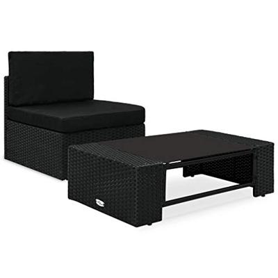VidaXL 2-delige loungeset poly rattan zwart