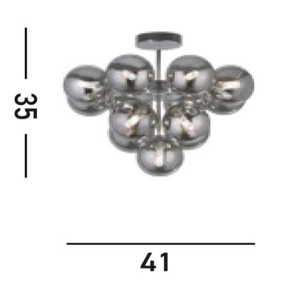 Searchlight Plafondlamp GlasBerry Globe - 52131-13SM