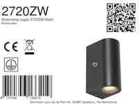 Buitenlamp vierkant &apos;Jake&apos; met lichtsensor 2x gu10 15 cm - thumbnail