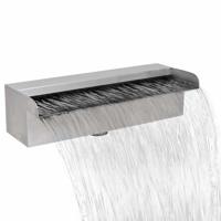 Zwembadwaterval rechthoekig 30 cm roestvrij staal - thumbnail