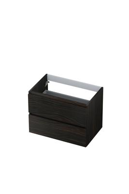 INK - Onderkast 2 Laden Greeploos met Houten Keerlijst - 700x450x520 Mm - Intens Eiken