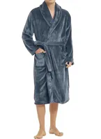 HL-tricot heren Fleece Badjas - Comfort - Warme winter ochtendjas - Zwart, Grijs, Donkerblauw - thumbnail