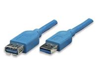 Techly USB 3.0 verlengkabel stekker/bus type A 3m blauw - thumbnail