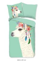 Good Morning Kinderdekbedovertrek "lama" - Mint - (135x200 cm) - Katoen - thumbnail