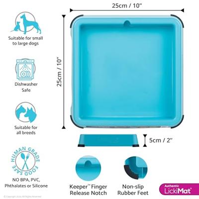 LICKIMAT Keeper Lekmathouder voor binnen, kleur: turquoise