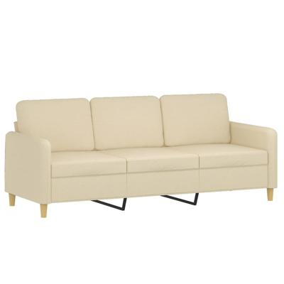 2-delige Loungeset met kussens stof crèmekleurig