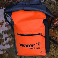 Outdoor vouwen dubbele schoudertas droge zak PVC waterdichte rugzak capaciteit: 25L (oranje) - thumbnail