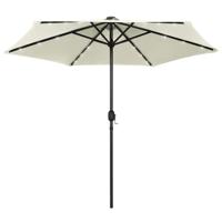 VidaXL Parasol met led-verlichting en aluminium paal 270 cm zandwit - thumbnail