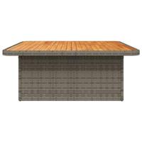Tuintafel 110x110x71 cm poly rattan en acaciahout grijs - thumbnail