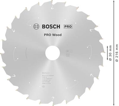 Bosch Accessories 2608837724 2608837724 Hardmetaal-cirkelzaagblad 216 x 30 mm Aantal tanden: 24 1 stuk(s)